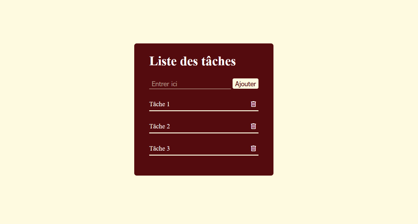 Aperçu illustratif de Task List